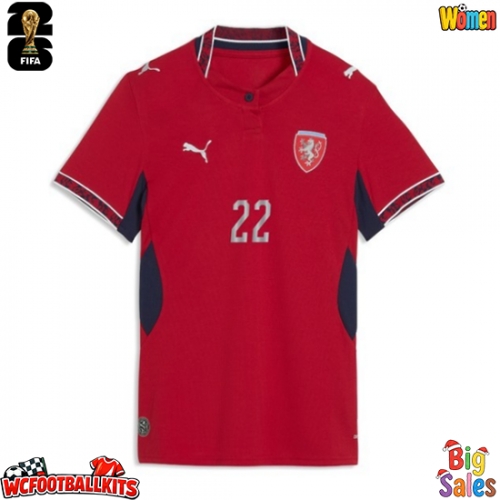 Czech Republic Tomas Soucek #22 Replica Home Stadium Shirt for Women World Cup 2026 Short Sleeve